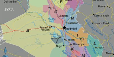 नक्शा इराक के क्षेत्रों